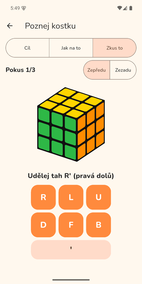 Cvičení s tlačítky tahů